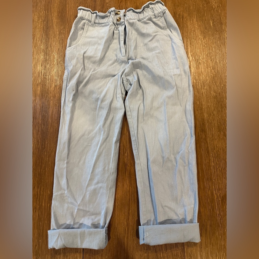 High waisted Light wash pants🩵 100% Cotton